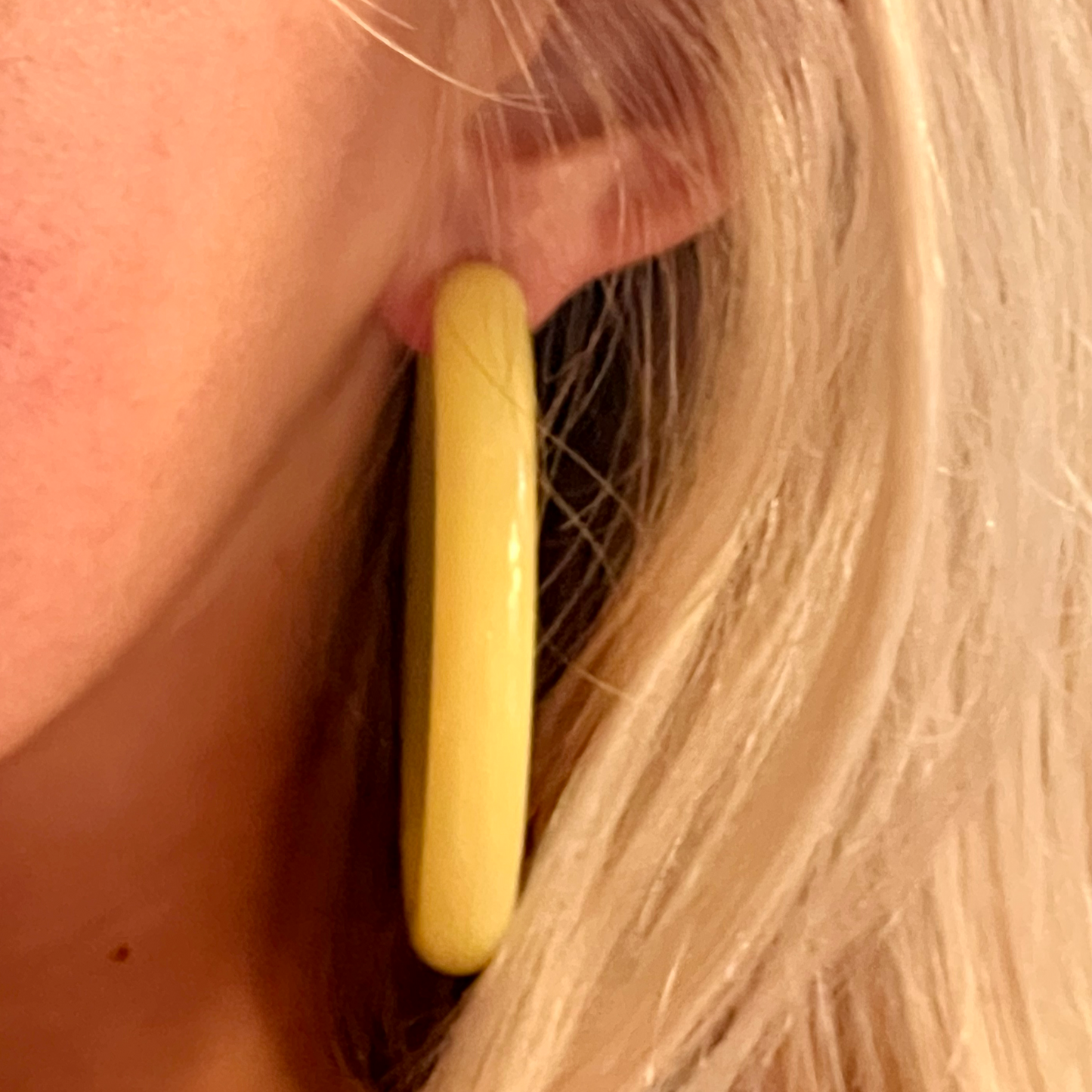 Vintage '80s Acrylic Yellow Hoop Earrings