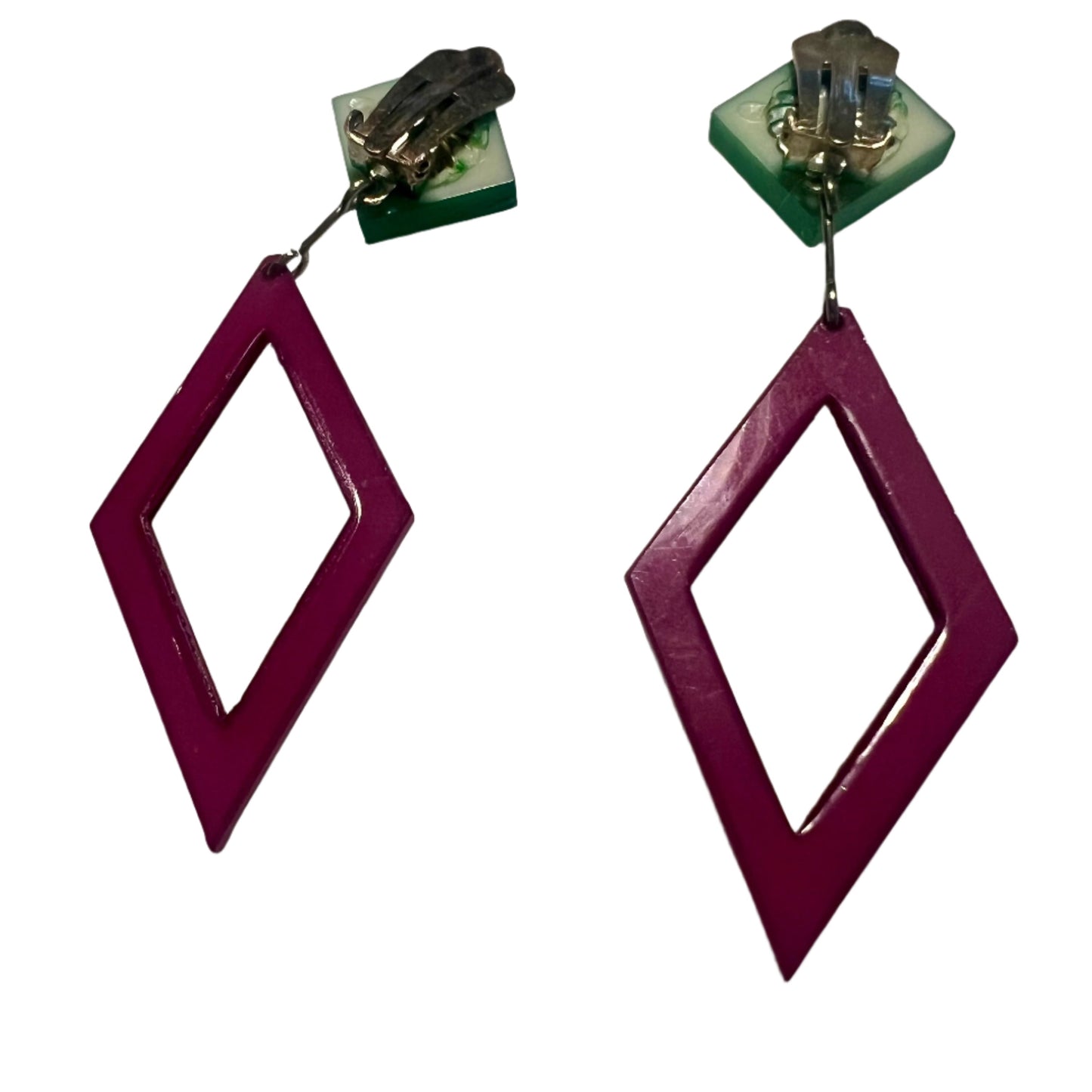 Vintage '80s Acrylic Geometric Earrings