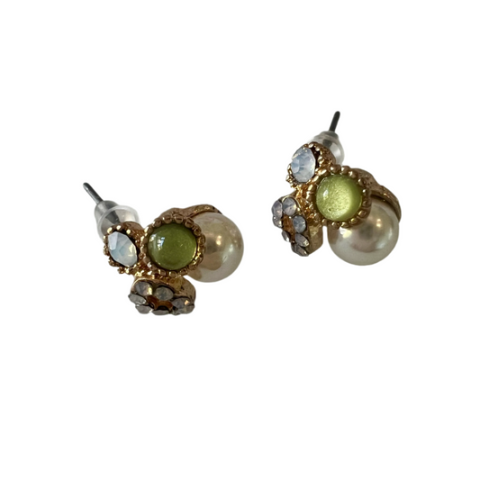 Vintage Crystal & Faux Pearl Earrings