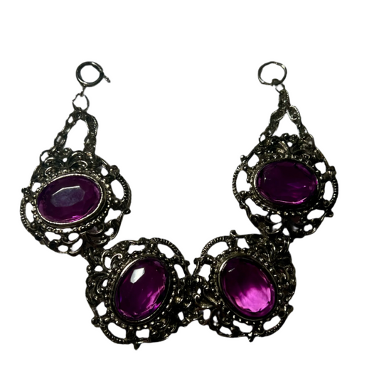Vintage '80s Purple Crystal Bracelet