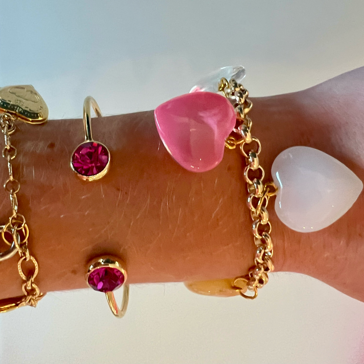 Vintage '80's-'90s Heart Charm Bracelet