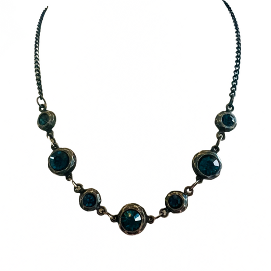 Vintage Blue Swarovski Crystal Necklace