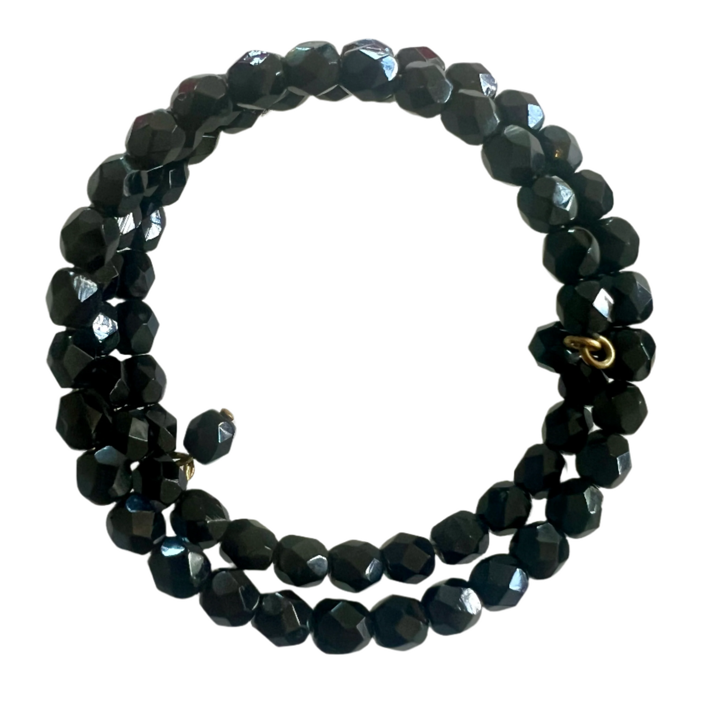 Vintage '80s Black Beaded Bracelet