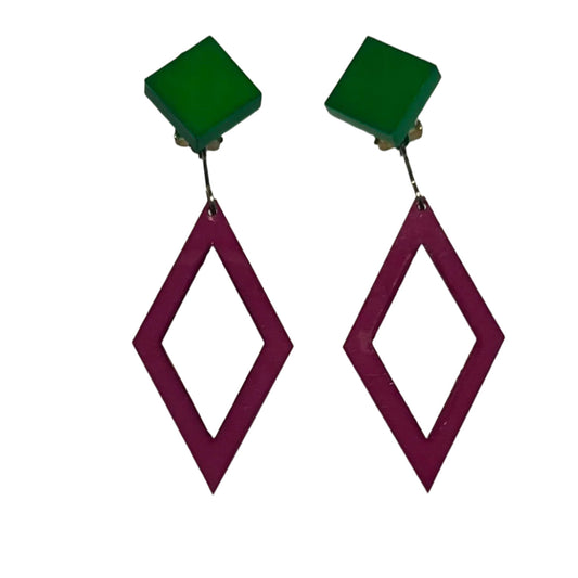 Vintage '80s Acrylic Geometric Earrings