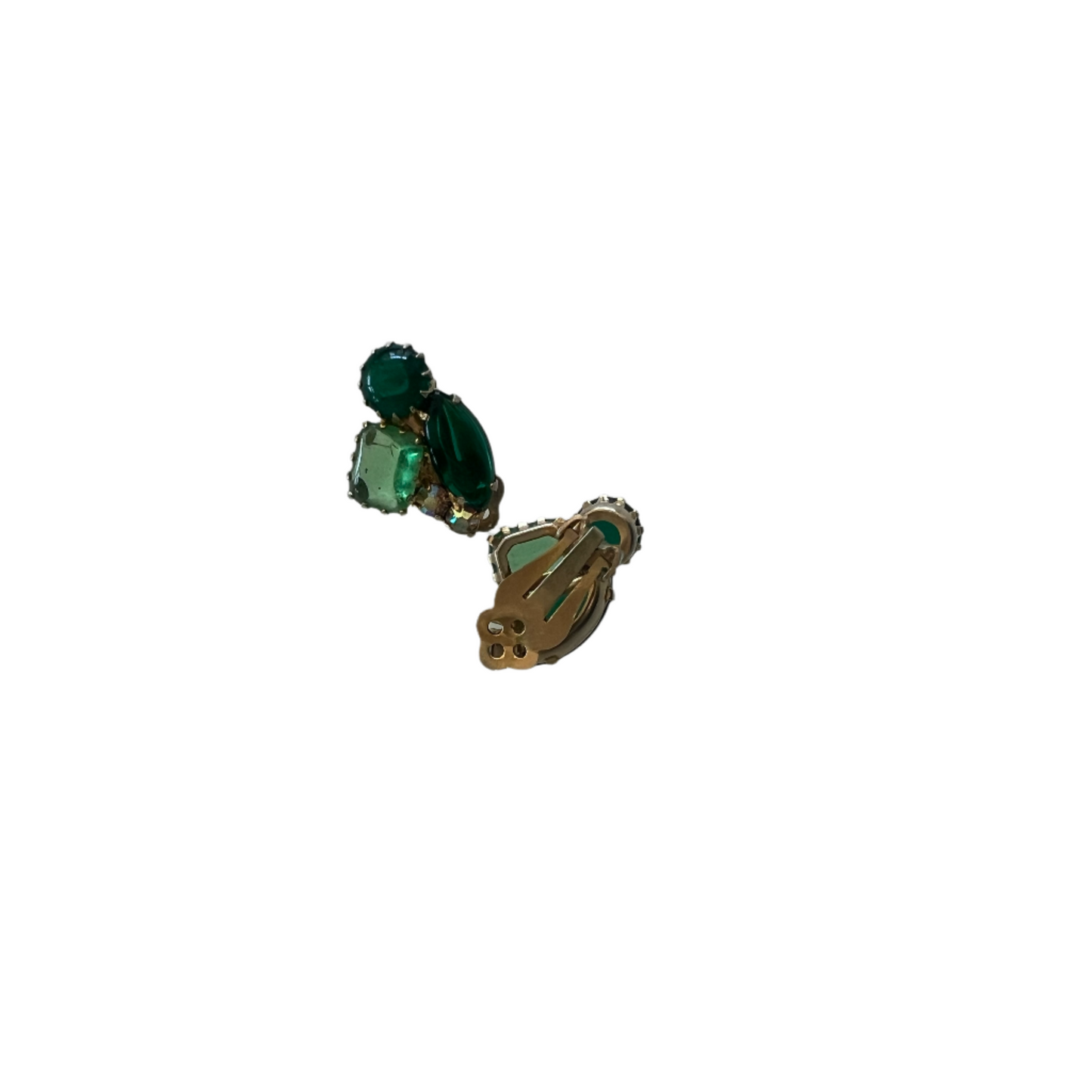 Circa 1950 Vintage Green Cocktail Earrings