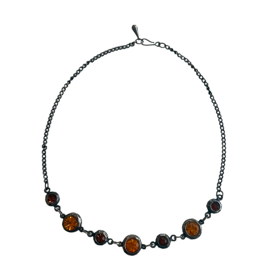 Vintage'80s-'90s Amber Swarovski Crystal Necklace